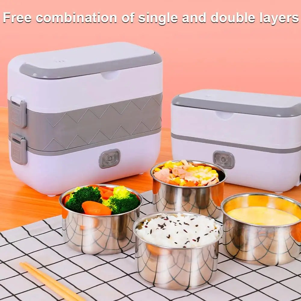 HeatFeast Dual-Layer Electric Lunch Box - EpicMust