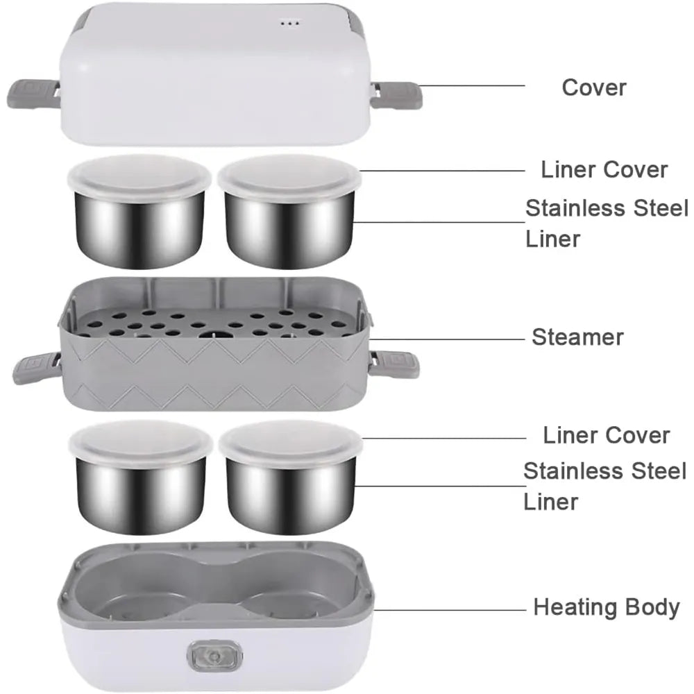 HeatFeast Dual-Layer Electric Lunch Box - EpicMust