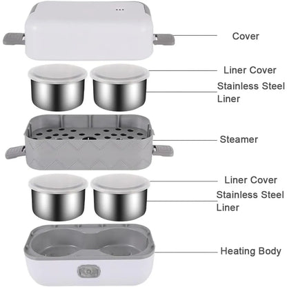 HeatFeast Dual-Layer Electric Lunch Box - EpicMust